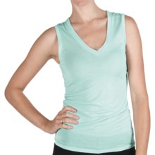 Pure Modal V-Neck Tank Top (For Women) in Aqua - 2nds
