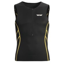PX Triathlon Tri Tank Top - Zip Neck, Sleeveless (For Men) in Black - Closeouts