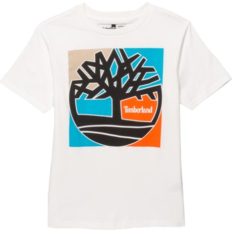 Timberland Quad Block T-Shirt - Short Sleeve (For Big Boys) - WHITE (M )