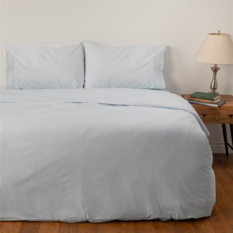 Organic Queen Cotton Mini Bed Sheet Set - Air Blue - AIR BLUE ( )