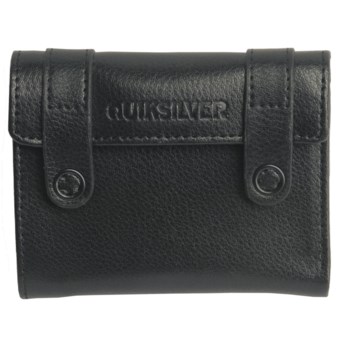 Quiksilver Recon Bi-Fold Snap Wallet - Leather (For Men) in Black