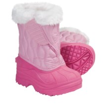 Quilted Lined Snow Boots (For Kid and Youth Girls) in Light Pink/Dark Pink - Closeouts