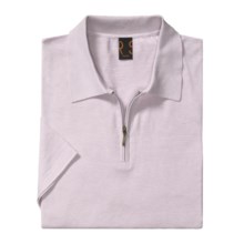 Raffi Luxe Polo Shirt - Zip Neck, Short Sleeve (For Men) in Liliac - Closeouts