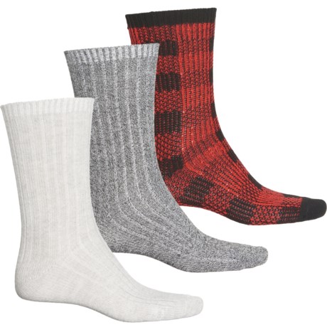 Eddie Bauer Ragg Boot Socks Gift Box - 3-Pack (For Men) - CHARCOAL/RED/BEIGE (L )