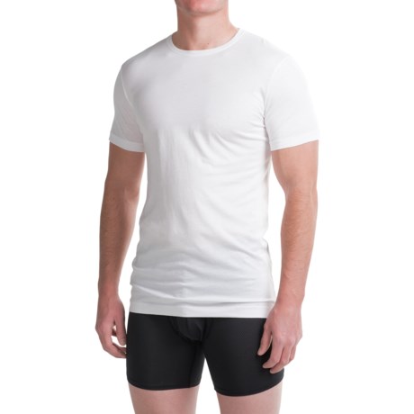 Ragman Pima Cotton Crew Neck Undershirts - 2-Pack, Short Sleeve For Men