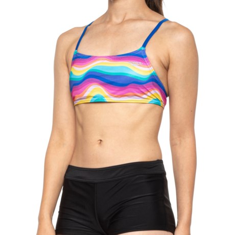 Speedo Rainbow Print Strappy Bikini Top (For Women) - RAINBOW (L )