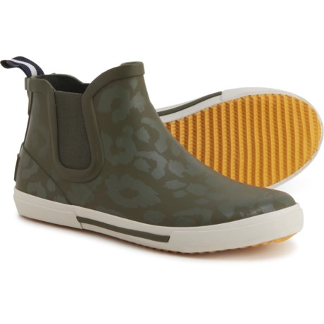 Joules Rainwell Leopard Chelsea Rain Sneakers - Waterproof (For Women) - GREEN LEOPARD (5 )