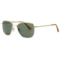 Randolph Aviator 52mm Sunglasses - Glass Lenses, 23K Gold-Plated Frame in 23K Gold Plated/Agx/Skull Temple - Closeouts