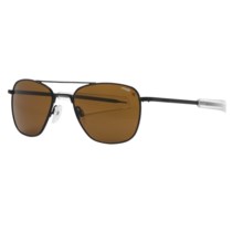 Randolph Aviator 52mm Sunglasses - Polarized, Glass Lenses in Matte Black/Tan Polarized/Bayonet Temple - Closeouts