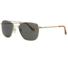 Randolph Aviator 55mm Sunglasses - Glass Lenses, 23K Gold-Plated Frame in 23K Gold Plated/Grey/Skull Temple - Closeouts