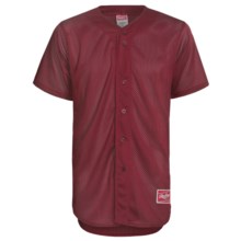 Rawlings Double Play Baseball Jersey - Short Sleeve (For Men) in Cardinal - Closeouts