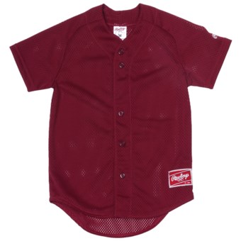 Rawlings Double Play Baseball Jersey - Short Sleeve (For Youth) in Cardinal