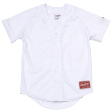 Rawlings Double Play Baseball Jersey - Short Sleeve (For Youth) in White - Closeouts