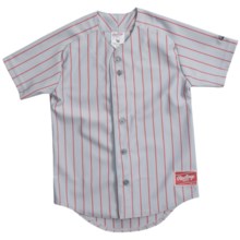 Rawlings Pinch Hitter Baseball Jersey - Short Sleeve (For Youth) in Dodger Grey/Scarlet - Closeouts
