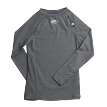 Rawlings Power Balance Heat Fusion Compression Top - Long Sleeve (For Youth Boys) in Athletic Grey - Closeouts