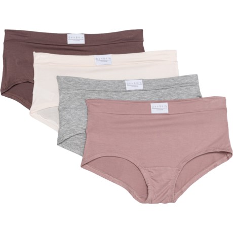 Danskin Rayon-Spandex Panties - 4-Pack, Boy Shorts (For Women) - DRIED PETALS /FRESH PEARL/LIGHT HEATHER GREY/WILD (M )