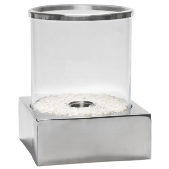 Red Vanilla Volcano Fire Centerpiece - Indoor-Outdoor in Polished Silver