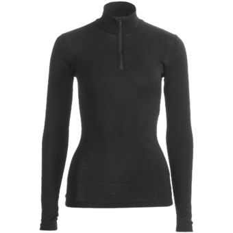 RedRam by Icebreaker Merino Wool Base Layer Top - Zip Neck, Long Sleeve (For Women) in Black