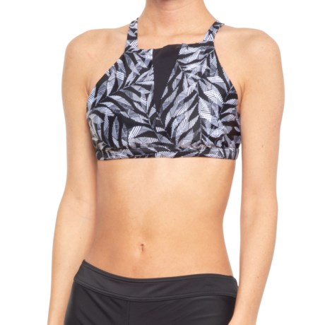 prAna Regan Bikini Top - UPF 50+ (For Women) - BLACK SPRINGTIME (S )