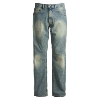 Regular Fit Denim Jeans - 5-Pocket (For Men) in Dirty Demin