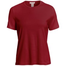 Relaxed Cotton Jersey Shirt - Crew Neck, Short Sleeve (For Women) in Red - 2nds