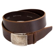 Remo Tulliani Distressed Leather Belt - Antique Nickel Plaque Buckle (For Men) in Brown - Closeouts