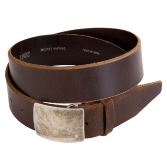 Remo Tulliani Distressed Leather Belt - Antique Nickel Plaque Buckle (For Men) in Brown