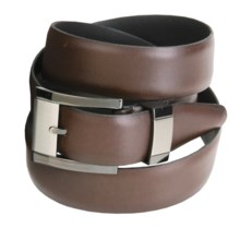 Remo Tulliani Leather Belt - Feathered Edge (For Men) in Brown - Closeouts