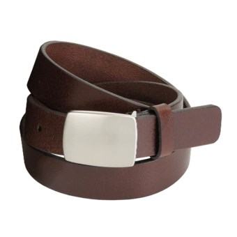 Remo Tulliani Leather Belt - Nickel Plaque Buckle (For Men) in Mahogany