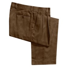 Rendezvous by Ballin Corduroy Pants - Stretch Microfiber, Pleated (For Men) in Brown - Closeouts