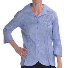 Renuar Cotton Chintz Shirt - 3/4 Sleeve (For Women) in Breeze Blue - Closeouts