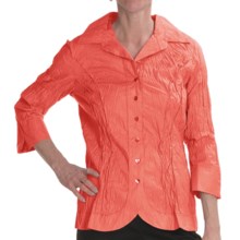 Renuar Cotton Chintz Shirt - 3/4 Sleeve (For Women) in Salmon - Closeouts