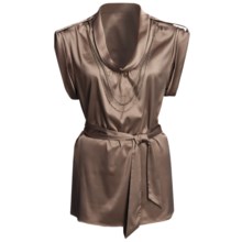 Renuar Matte Satin Shirt - Short Sleeve (For Women) in Champa - Closeouts