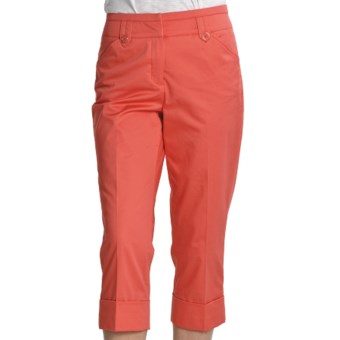 Renuar Paris Fit Capri Pants - Stretch Cotton (For Women) in Coral