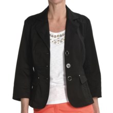 Renuar Stretch Cotton Jacket - 3/4 Sleeve (For Women) in Black - Closeouts