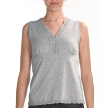 Renuar Stretch Cotton Jersey Shirt - V-Neck, Sleeveless (For Women) in Light Heather Grey - Closeouts