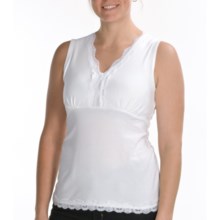 Renuar Stretch Cotton Jersey Shirt - V-Neck, Sleeveless (For Women) in White - Closeouts
