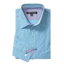 Report Collection Cotton Gingham Shirt - Long Sleeve (For Men) in Aqua - Closeouts