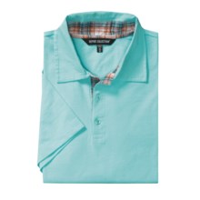 Report Collection Cotton Polo Shirt - Short Sleeve (For Men) in Aqua - Closeouts
