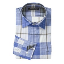 Report Collection Cotton Sport Shirt - Long Roll-Up Sleeve (For Men) in Blue - Closeouts