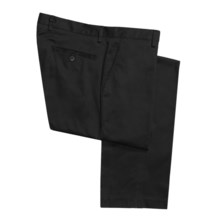 Report Collection Cotton Stretch Pants - Flat Front (For Men) in Black - Closeouts
