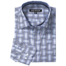 Report Collection Multi-Dimensional Gingham Shirt - Long Sleeve (For Men) in Royal Blue - Closeouts