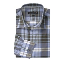 Report Collection Plaid Sport Shirt - Cotton, Long Sleeve (For Men) in Steel Blue - Closeouts