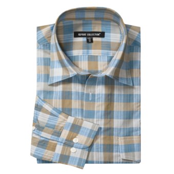 Report Collection Plaid Sport Shirt - Roll-Up Sleeve (For Men) in Light Blue