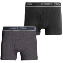 Report Collection Stretch Cotton Jersey Boxer Briefs - 2-Pack, Underwear (For Men) in Grey/Black - Closeouts