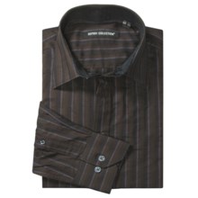 Report Collection Stripe Sport Shirt - Cotton, Long Sleeve (For Men) in Brown - Closeouts