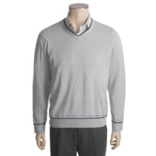 Report Collection V-Neck Sweater - Cotton-Silk-Cashmere (For Men) in Silver Grey - Closeouts