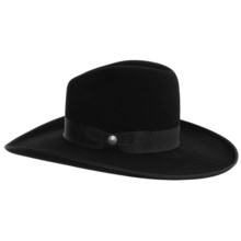 Resistol Hunter B Cowboy Hat - 3X Bison Fur Felt (For Men and Women) in Black - Closeouts