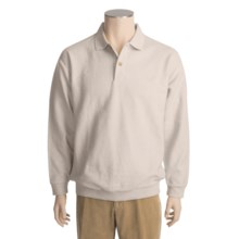 Reverse Fleece Polo Sweatshirt - Pullover (For Men) in Cement - Closeouts