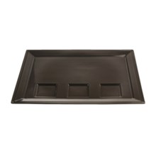 Revol Time Square Plate - Rectangular, 3 Indents, Porcelain in Slate - Closeouts